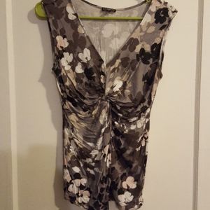 Express Grey Flower Top